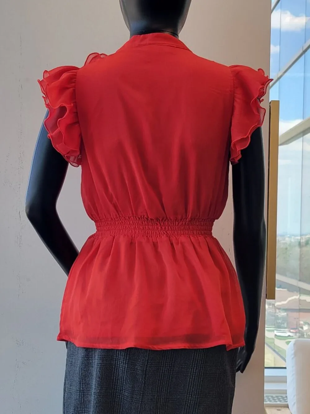 H&M Red Ruffled Blouse - Picture 3 of 6